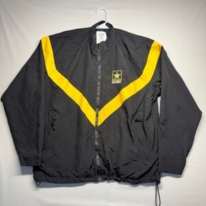 US Army Physical Fitness Uniform AFPU Black Yellow Track Jacket Men's Large